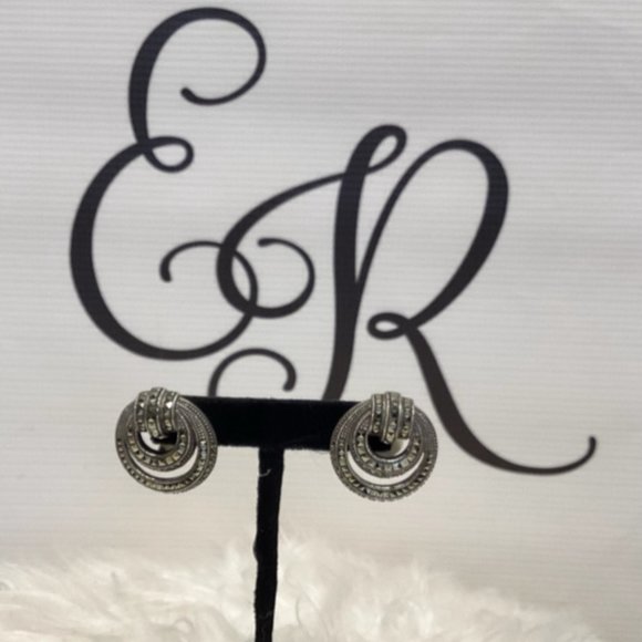 Judith Jack Vintage Marcasite Earrings - Picture 2 of 3